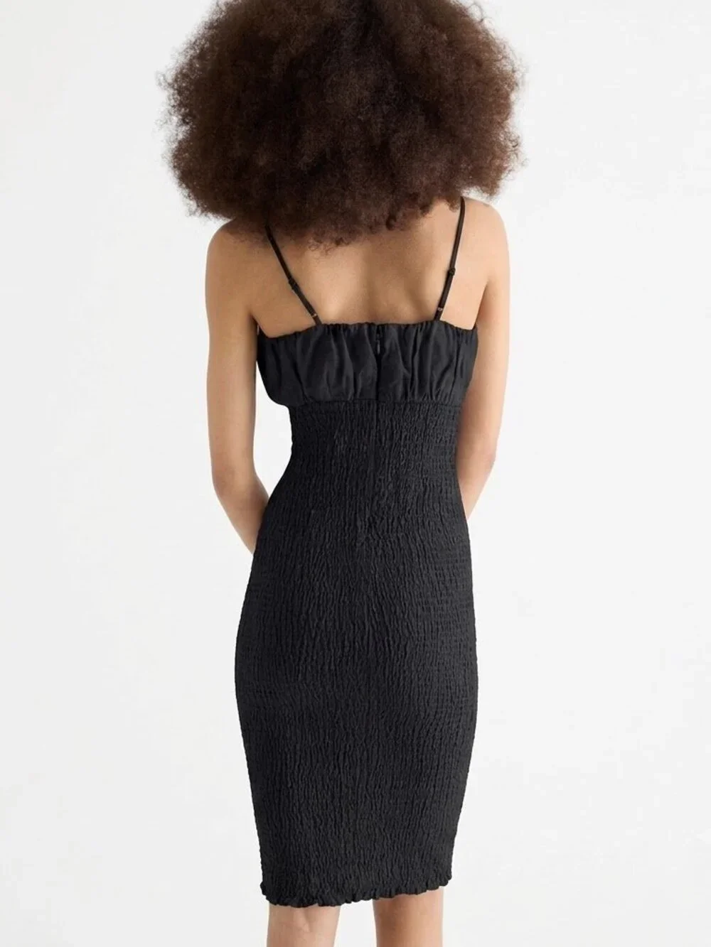 NWT J.Crew Smocked Linen in Black Tank Dress 14T